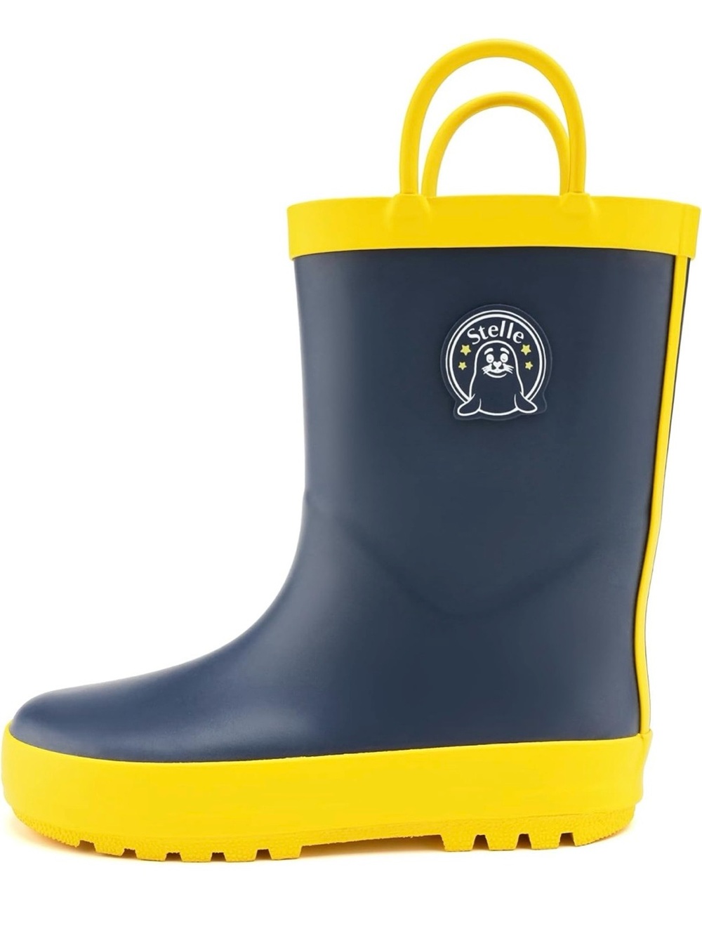 Stelle Navy & Yellow Kids Rain Boot